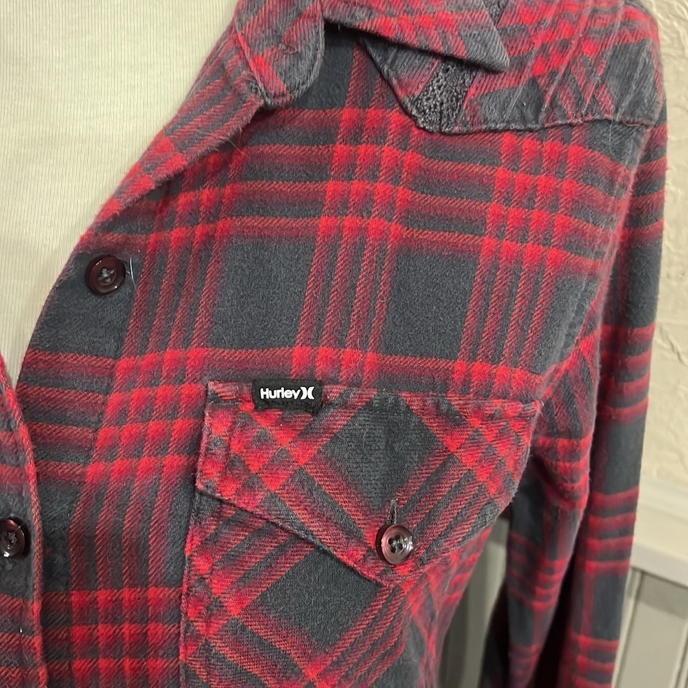 Hurley Red and Black Plaid Shirt - Picture 2 of 5